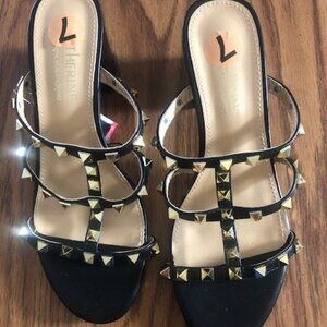 NWT Catherine Malandrino Slip-on Studded Heels